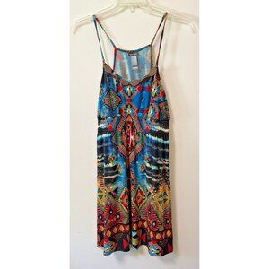 BISOU BISOU Dress Size 16 Excellent Condition Wooden Neckline Elastic Waist Gorg